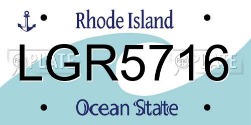 LGR5716 Rhode Island License Plate