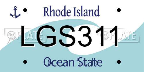 LGS311 Rhode Island License Plate