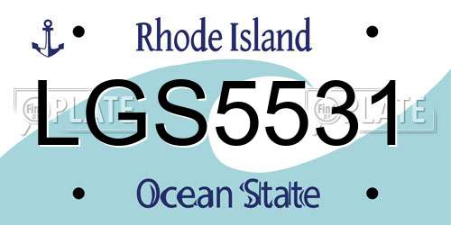 LGS5531 Rhode Island License Plate
