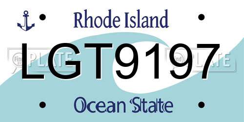 LGT9197 Rhode Island License Plate