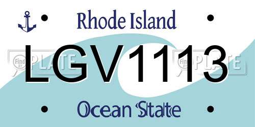 LGV1113 Rhode Island License Plate