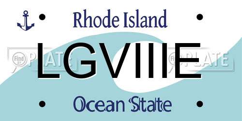 LGVIIIE Rhode Island License Plate