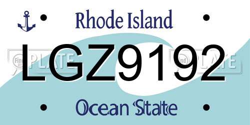 LGZ9192 Rhode Island License Plate