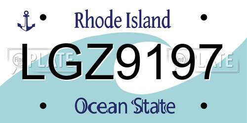 LGZ9197 Rhode Island License Plate