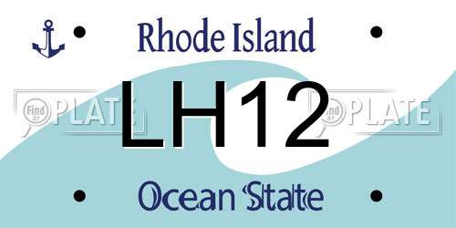 LH12 Rhode Island License Plate