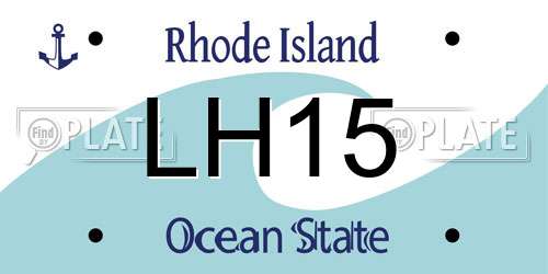 LH15 Rhode Island License Plate