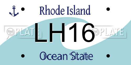 LH16 Rhode Island License Plate