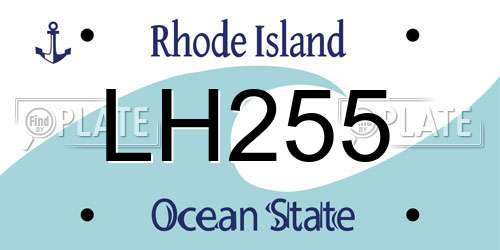 LH255 Rhode Island License Plate