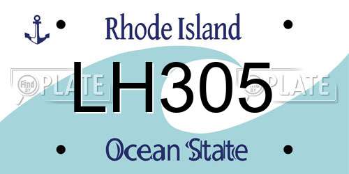 LH305 Rhode Island License Plate