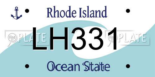 LH331 Rhode Island License Plate