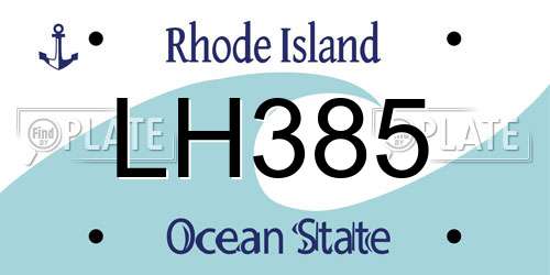 LH385 Rhode Island License Plate
