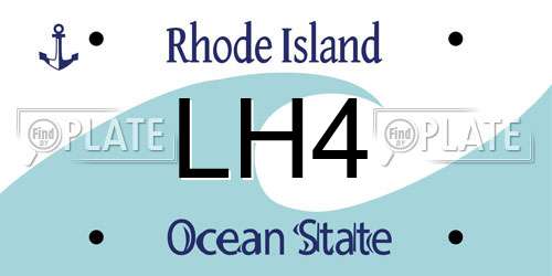 LH4 Rhode Island License Plate