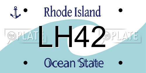 LH42 Rhode Island License Plate