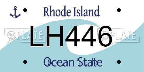 LH446 Rhode Island License Plate