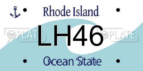 LH46 Rhode Island License Plate