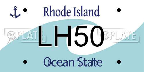 LH50 Rhode Island License Plate