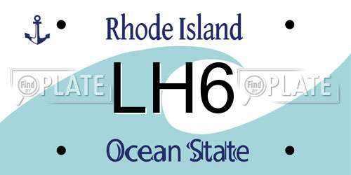 LH6 Rhode Island License Plate