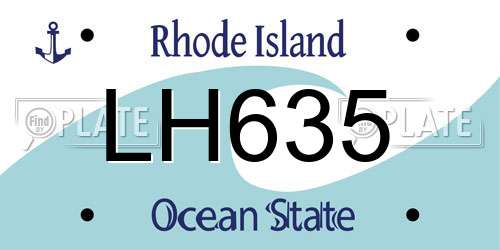 LH635 Rhode Island License Plate