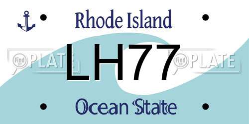 LH77 Rhode Island License Plate
