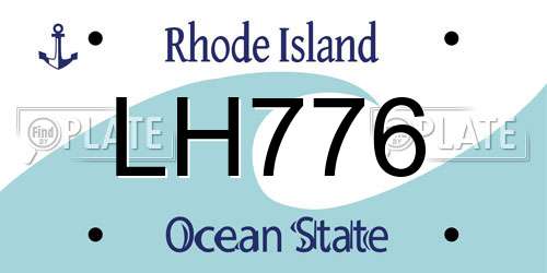 LH776 Rhode Island License Plate