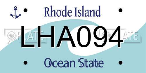 LHA094 Rhode Island License Plate