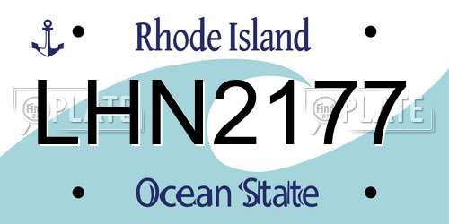 LHN2177 Rhode Island License Plate