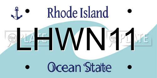 LHWN11 Rhode Island License Plate