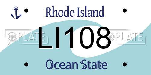 LI108 Rhode Island License Plate