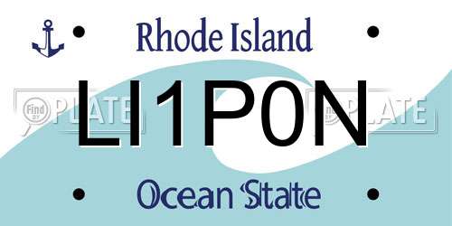LI1P0N Rhode Island License Plate