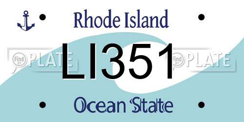 LI351 Rhode Island License Plate