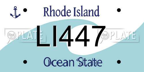 LI447 Rhode Island License Plate