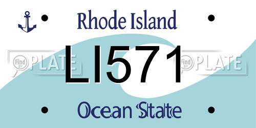 LI571 Rhode Island License Plate