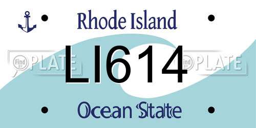 LI614 Rhode Island License Plate