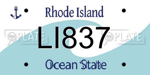 LI837 Rhode Island License Plate