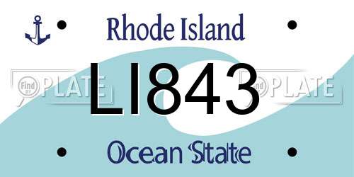 LI843 Rhode Island License Plate