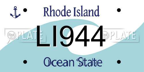 LI944 Rhode Island License Plate