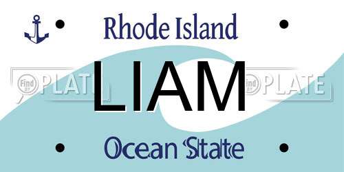 LIAM Rhode Island License Plate
