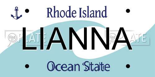 LIANNA Rhode Island License Plate