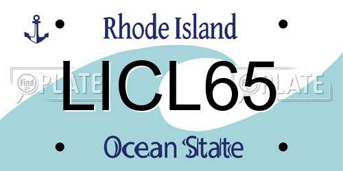 LICL65 Rhode Island License Plate