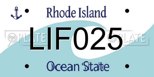 LIF025 Rhode Island License Plate