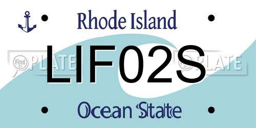 LIF02S Rhode Island License Plate