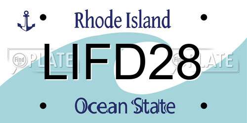 LIFD28 Rhode Island License Plate