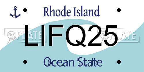 LIFQ25 Rhode Island License Plate