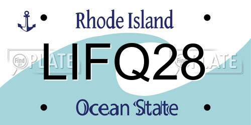 LIFQ28 Rhode Island License Plate