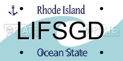 LIFSGD Rhode Island License Plate