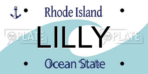 LILLY Rhode Island License Plate
