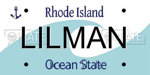 LILMAN Rhode Island License Plate