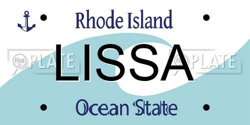 LISSA Rhode Island License Plate