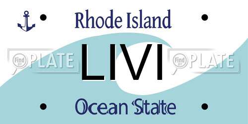 LIVI Rhode Island License Plate