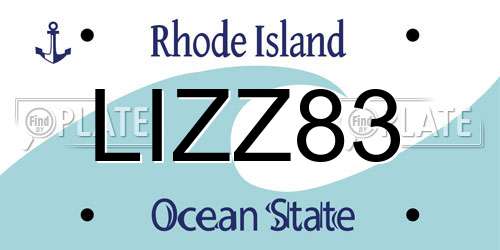 LIZZ83 Rhode Island License Plate